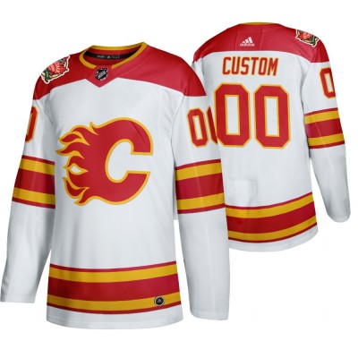 Calgary Flames Custom Men's 201920 Heritage Classic Authentic White Stitched NHL Jersey